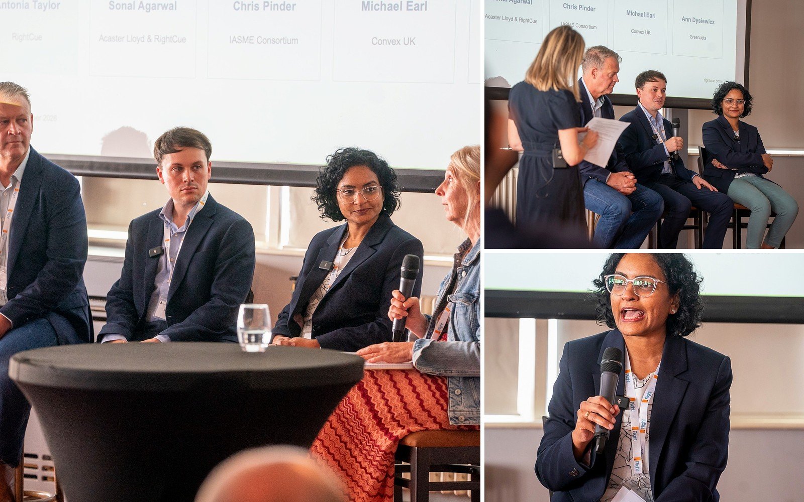 Antonia Taylor chairing the panel with Chris Pinder, Michael Earl, Sonal Agarwal and Ann Dysiewicz